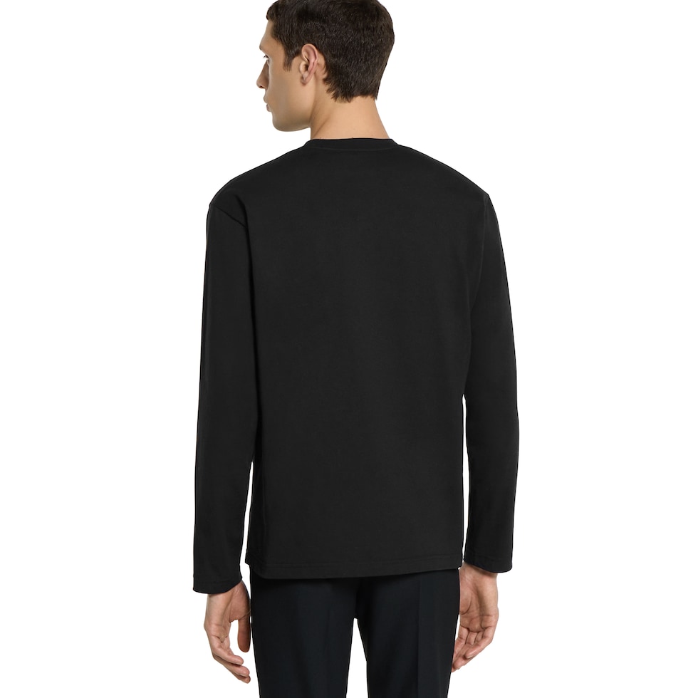 Long-sleeve cotton jersey T-shirt in black | GUCCI® US