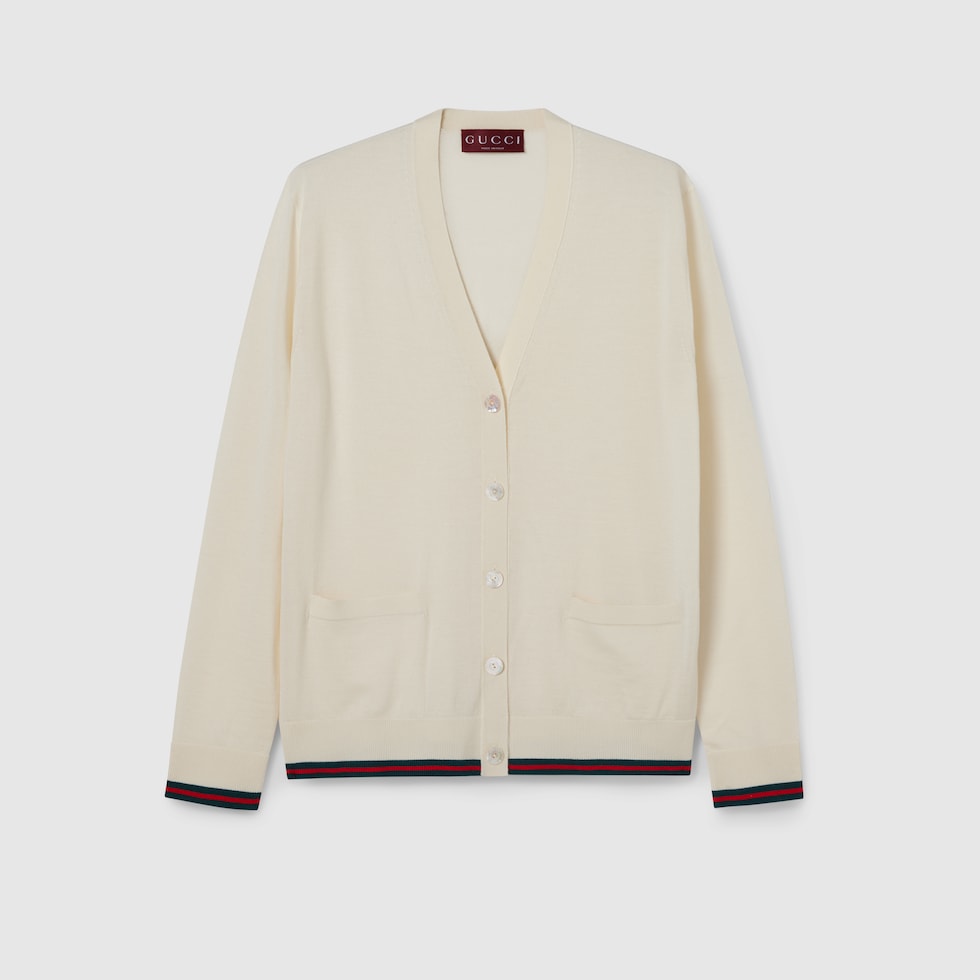【未使用タグ付き】GUCCI コントラスト ディテール カーディガン ジャケット GUCCI グッチ ニット ジャケット 545701 XKABP ボーダー 切替
