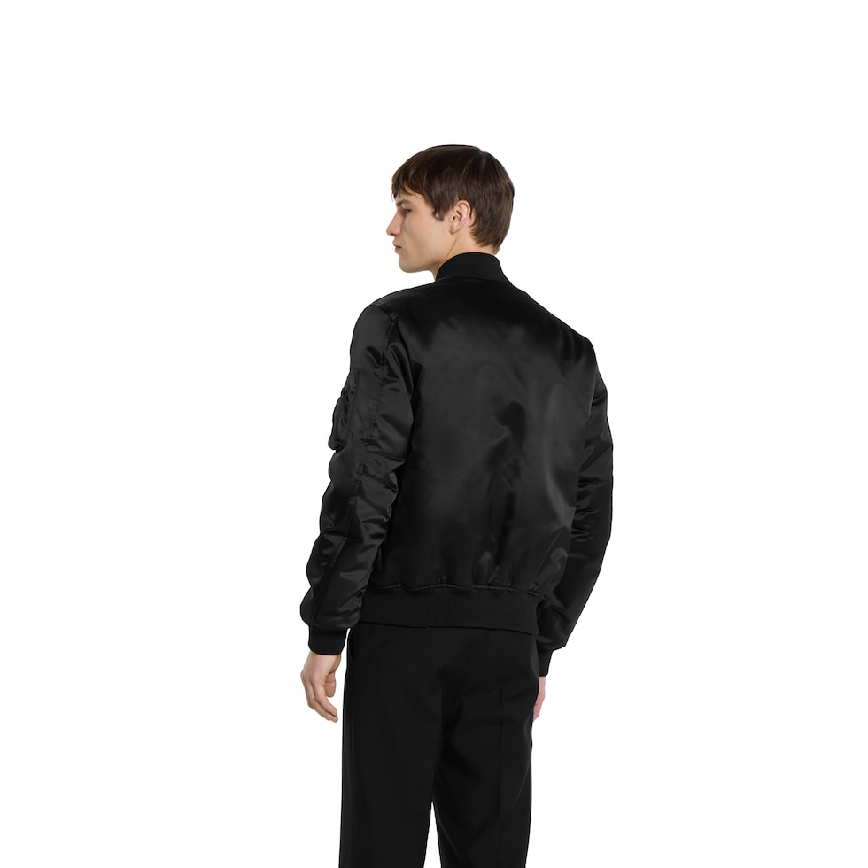 Heavy nylon canvas bomber jacket in black | GUCCI® US