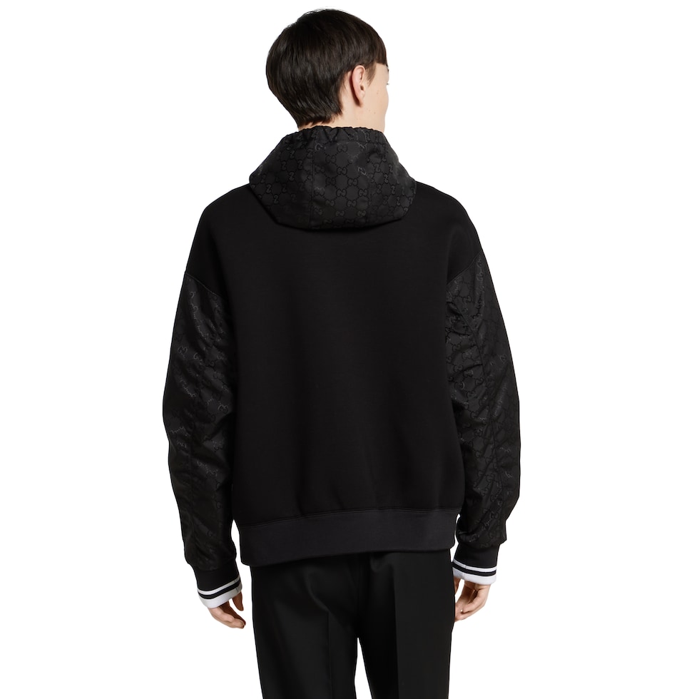 ウールジャージー ジップジャケット ・ブラック | GUCCI公式