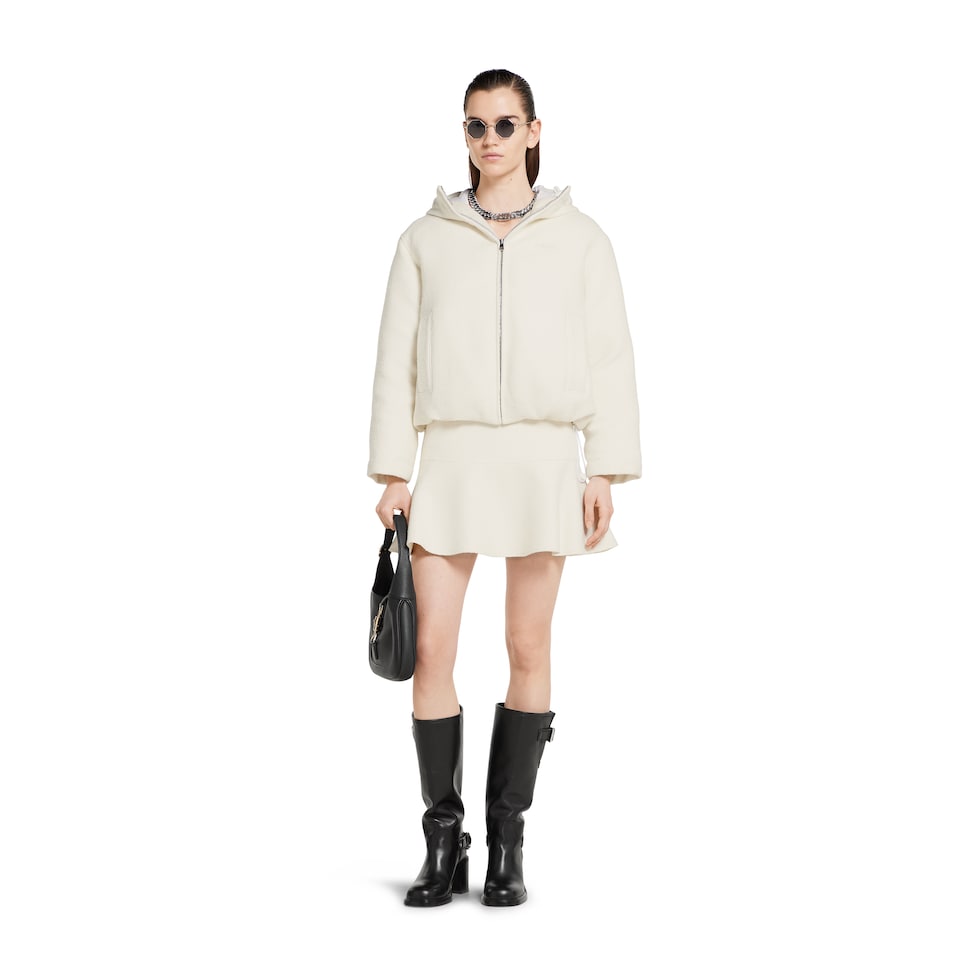 Wool bouclé mini skirt in off white | GUCCI® US