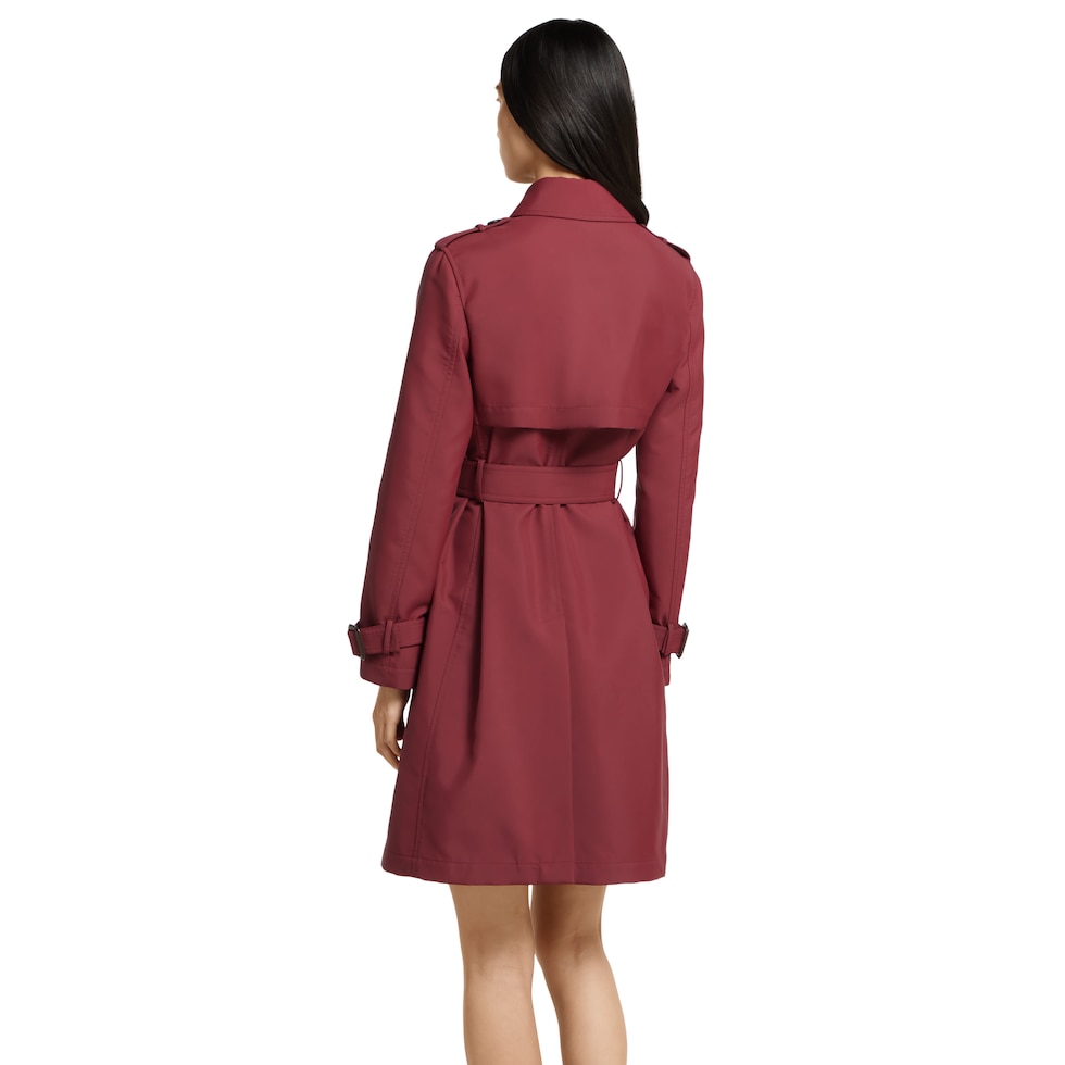 Double gabardine trench coat in burgundy | GUCCI® US