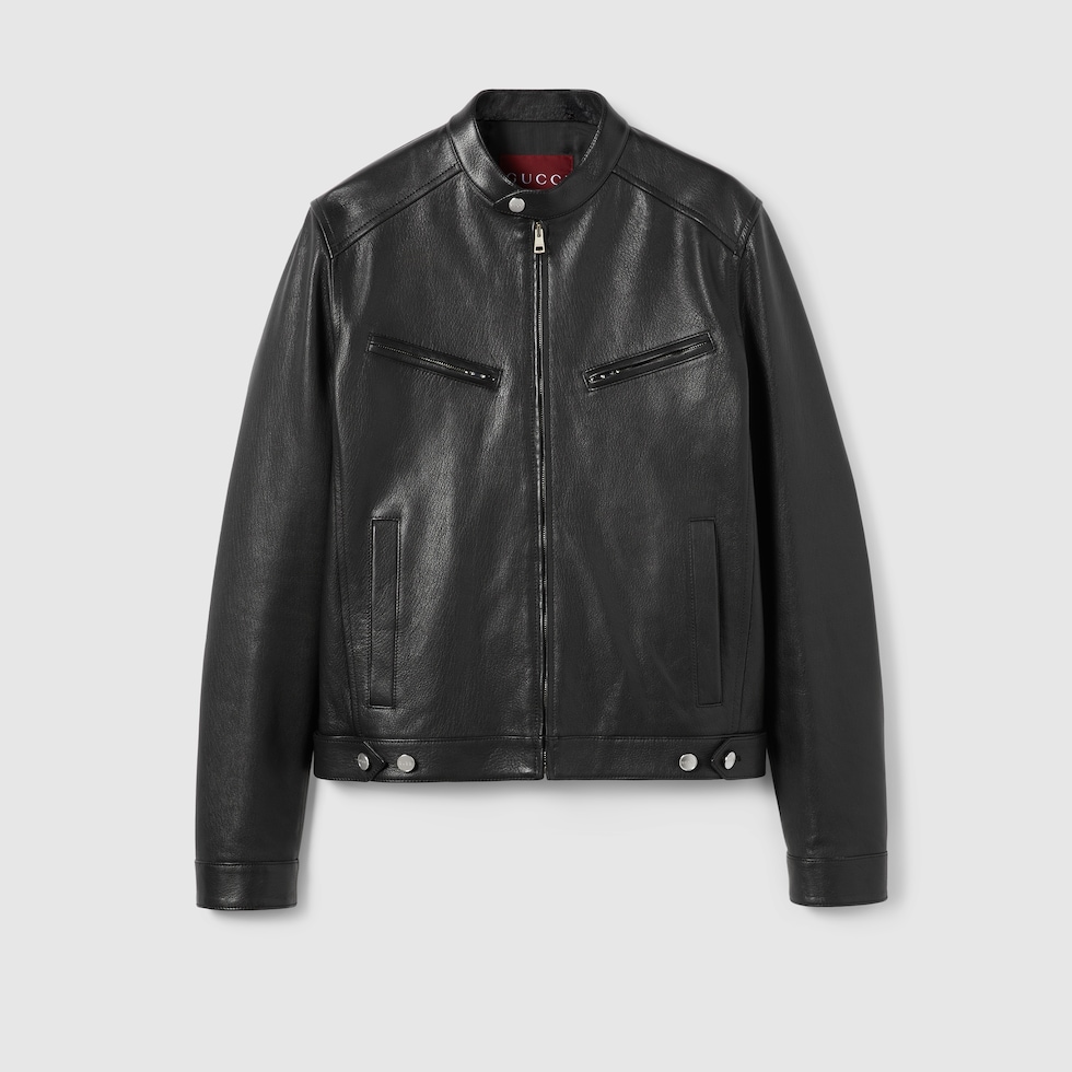 GUCCI Leather Single Jacket black サイズ48 GUCCI Leather Single