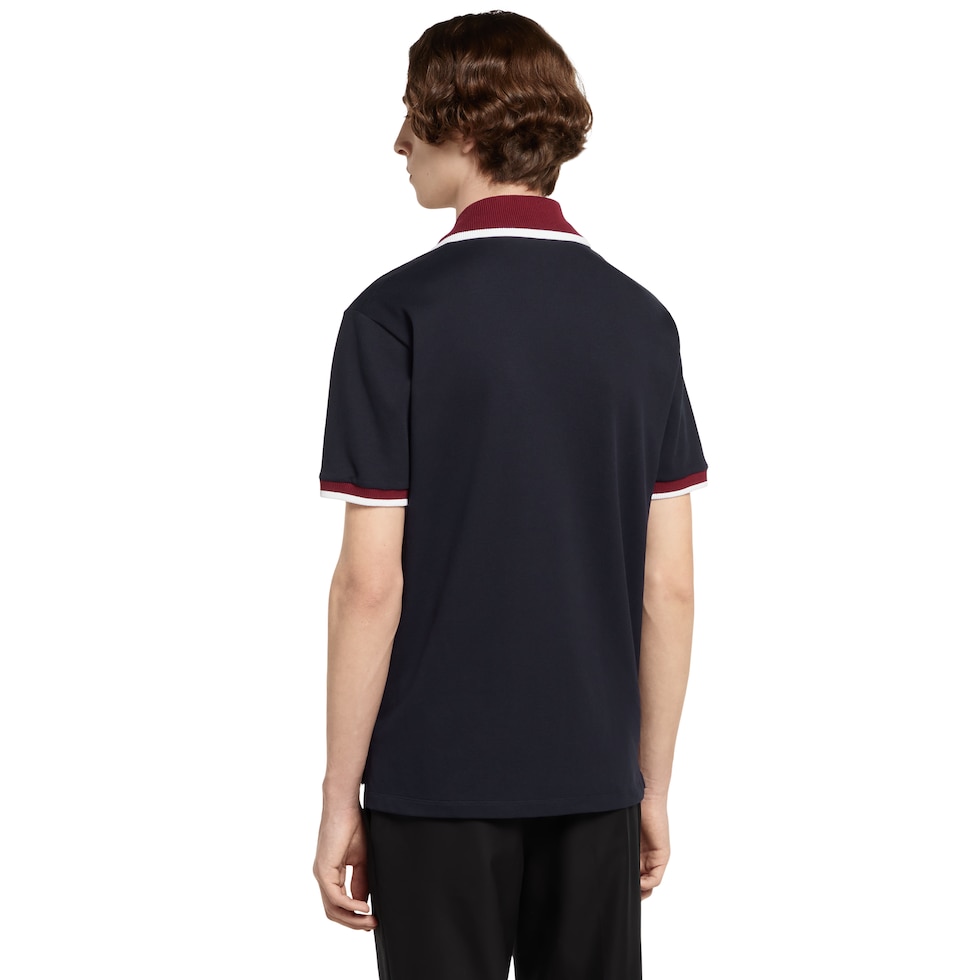 コットンピケ ポロTシャツ ・ネイビー | GUCCI公式