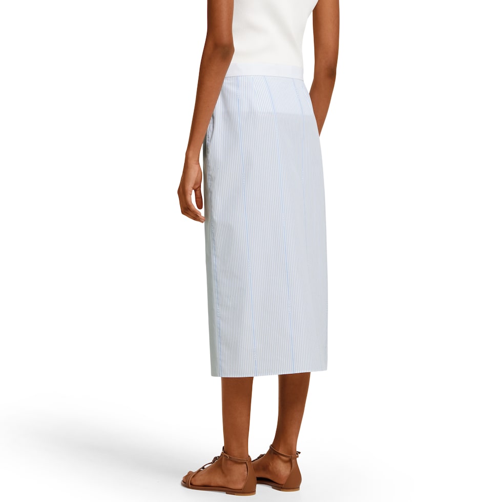 Gucci cotton fil coupé skirt in white and light blue | GUCCI® US