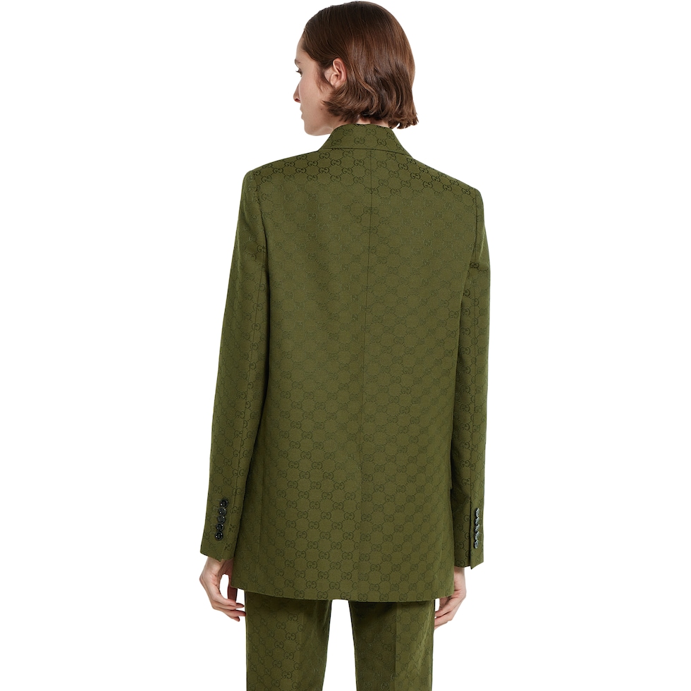 GG canvas jacket in forest green | GUCCI® US