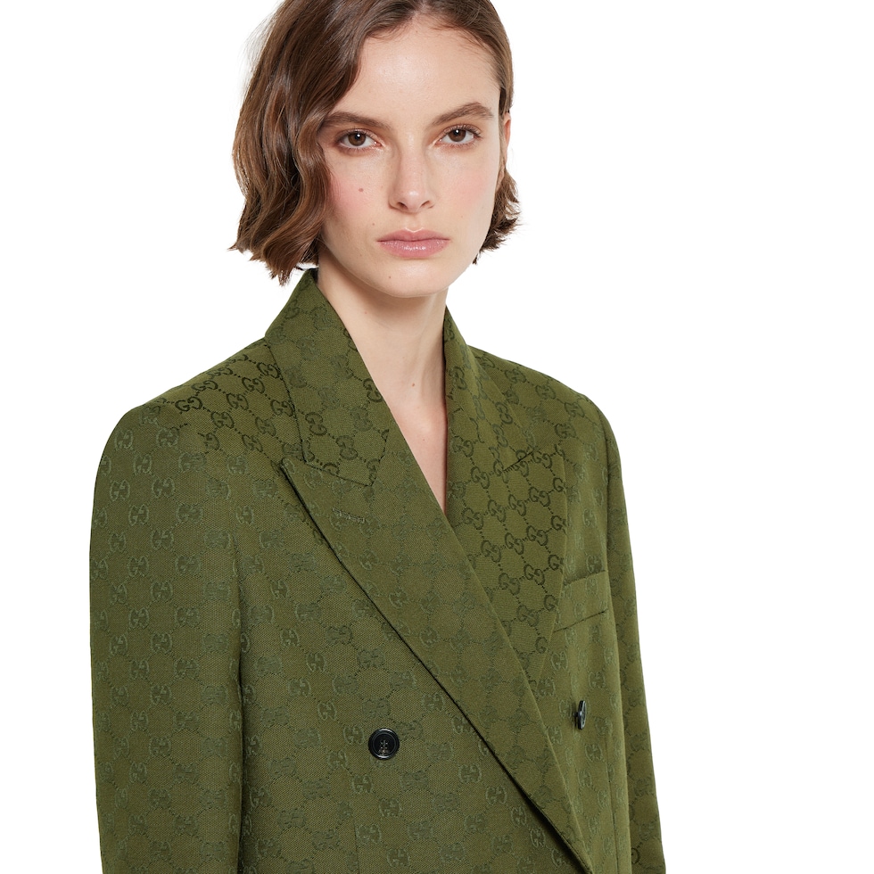 GUCCI グリーン GGパターン ジャケット 50 GUCCI グリーン GGパターン ジャケット 50