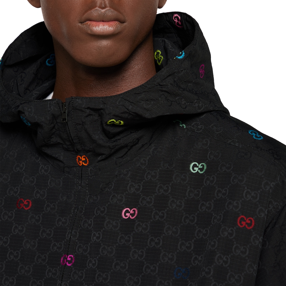 GG cotton ripstop zip jacket in black | GUCCI® SI