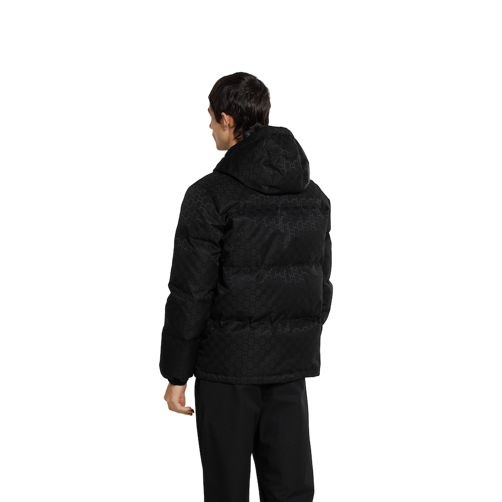GG nylon canvas down jacket in black | GUCCI® US