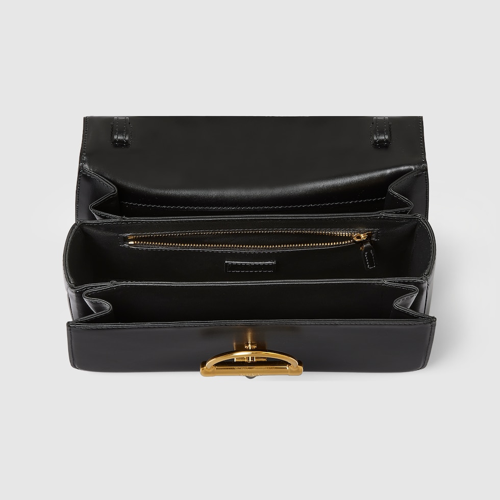 グッチ シエナ〕ミディアム トップハンドルバッグ ・ブラック レザー