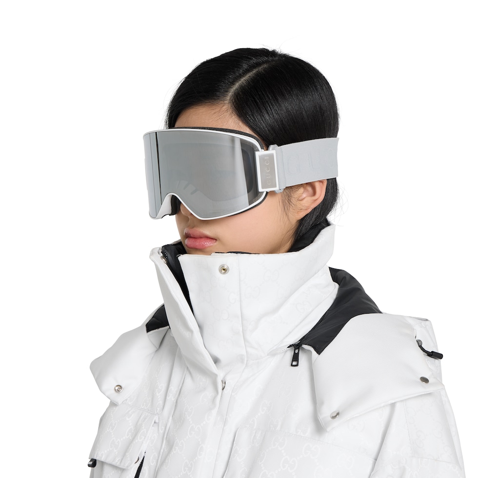 gocci Mask-shaped sunglasses in white | GUCCI® US