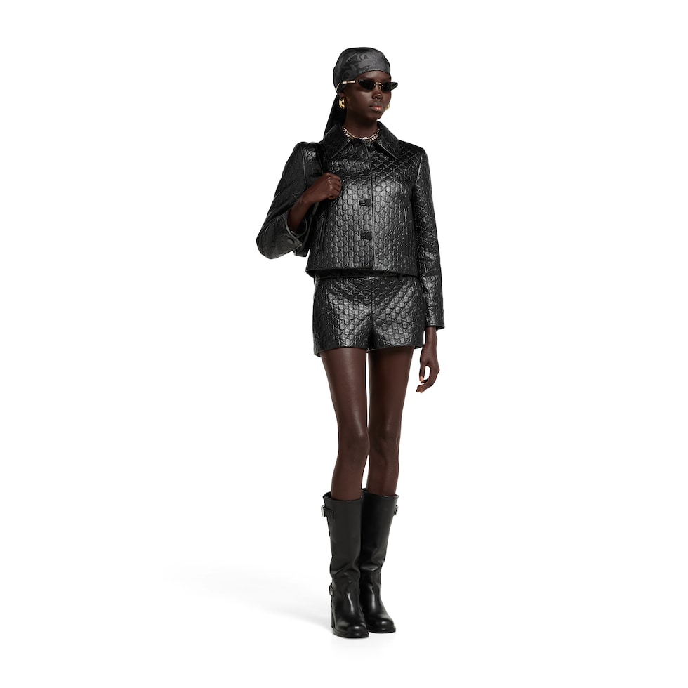 Gucci ブラック　レース ジャケット Reversible GG ripstop nylon jacket in black and grey | GUCCI® US