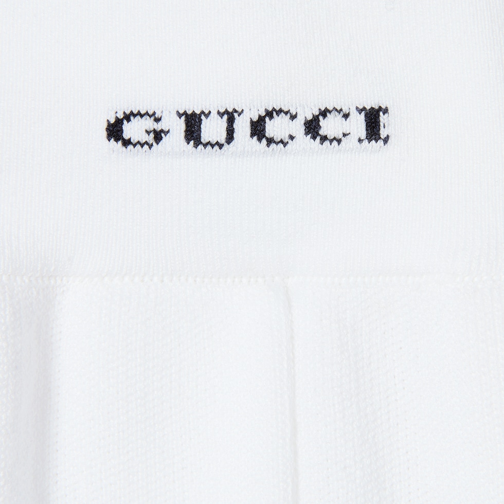 GUCCI / ロングスカート/--/コットン/WHT/471326 インターシャ ストレッチコットン スカート ・オフホワイト＆ブルー