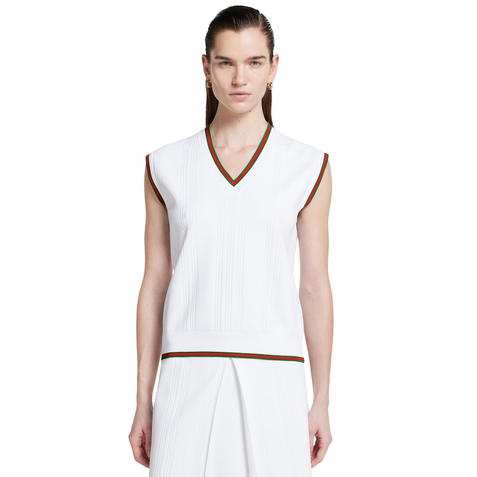 トップス Gucci knitted vest GUCCI MONOGRAM KNITTED V-NECK SWEATER VEST – TheLuxeLend