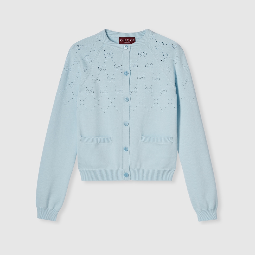 Gucci カーディガン WMNS) Gucci GG Flower Cotton Jacquard Cardigan 'Black White