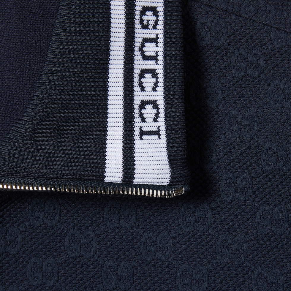 GGテクニカルジャージー ジップジャケット ・ネイビー | GUCCI公式