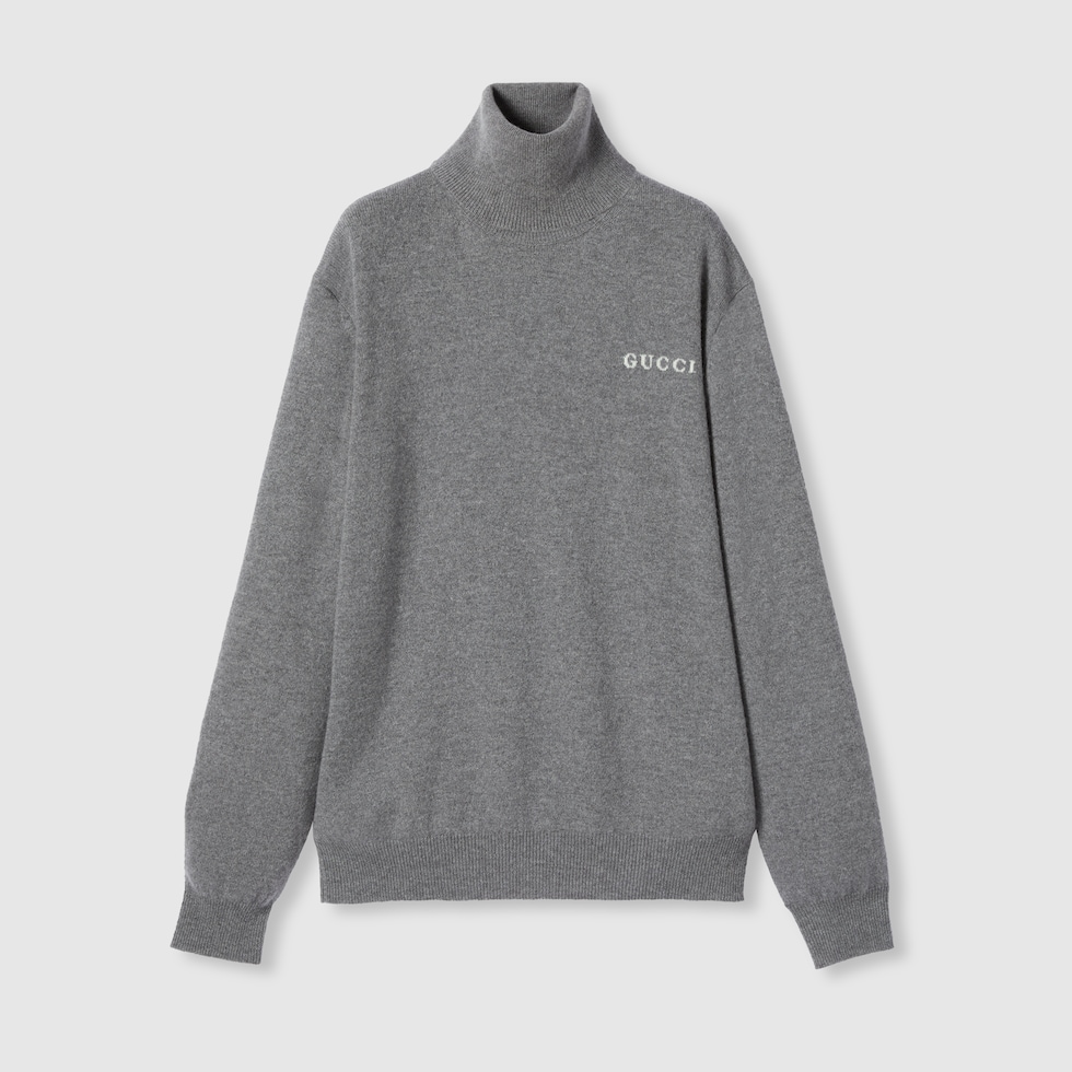 GUCCI ダークグレー リブニットセーター S GUCCI ダークグレー リブニットセーター S Wool cashmere rib knit