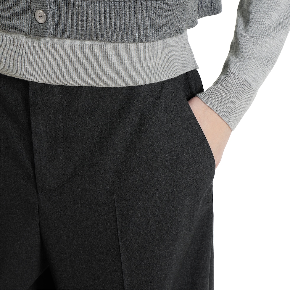 Wool pants with logo in dark grey | GUCCI® US