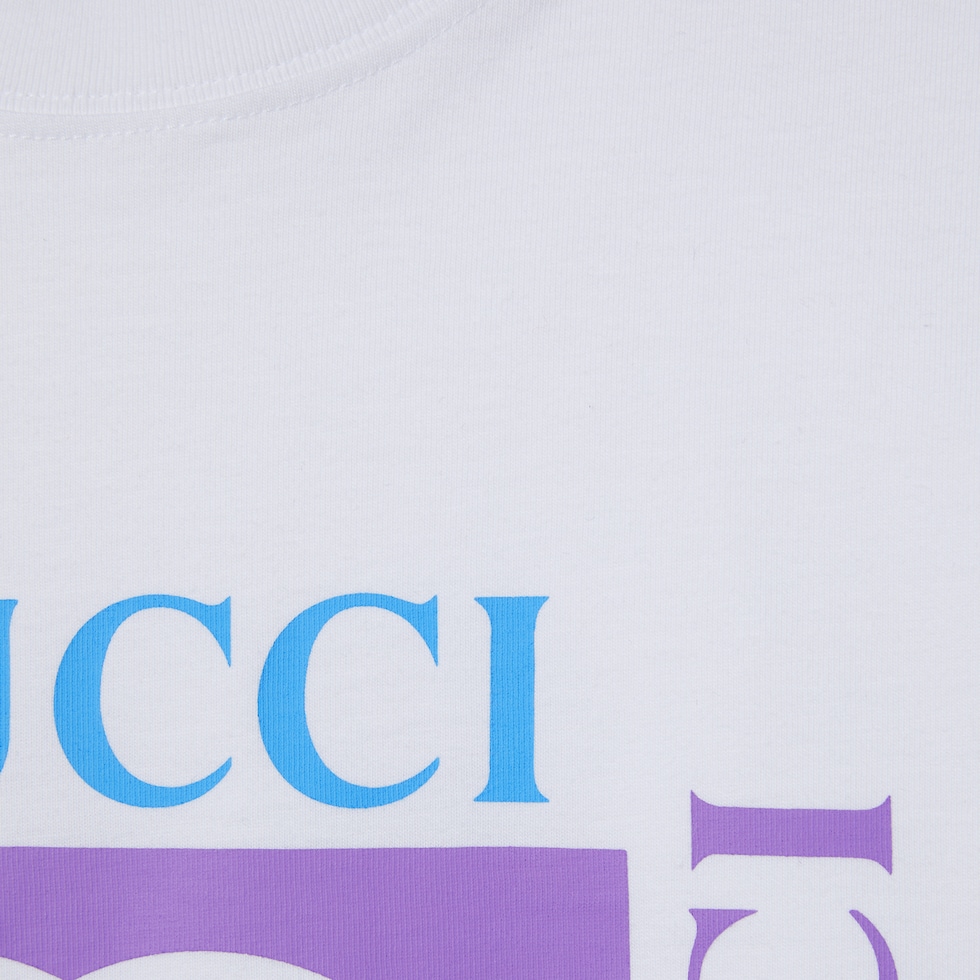Cotton jersey T-shirt with print in white | GUCCI® US