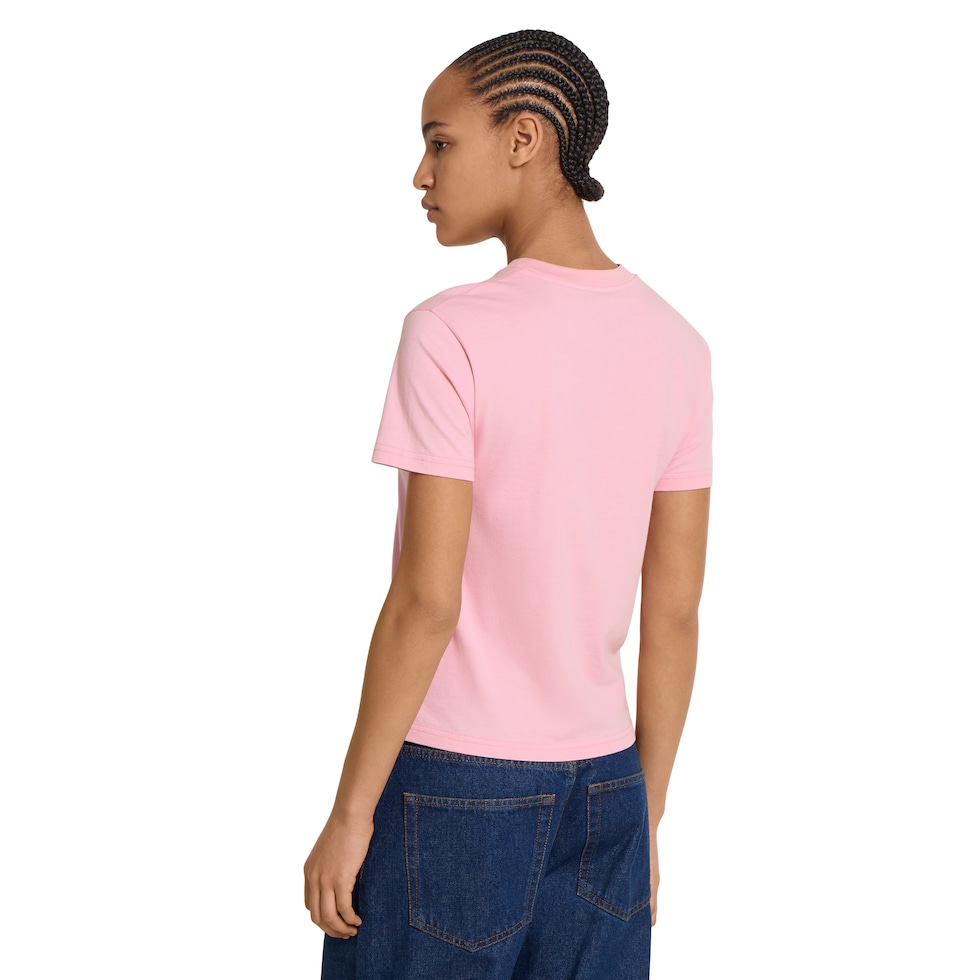 Cotton jersey T-shirt with print in pink | GUCCI® ES