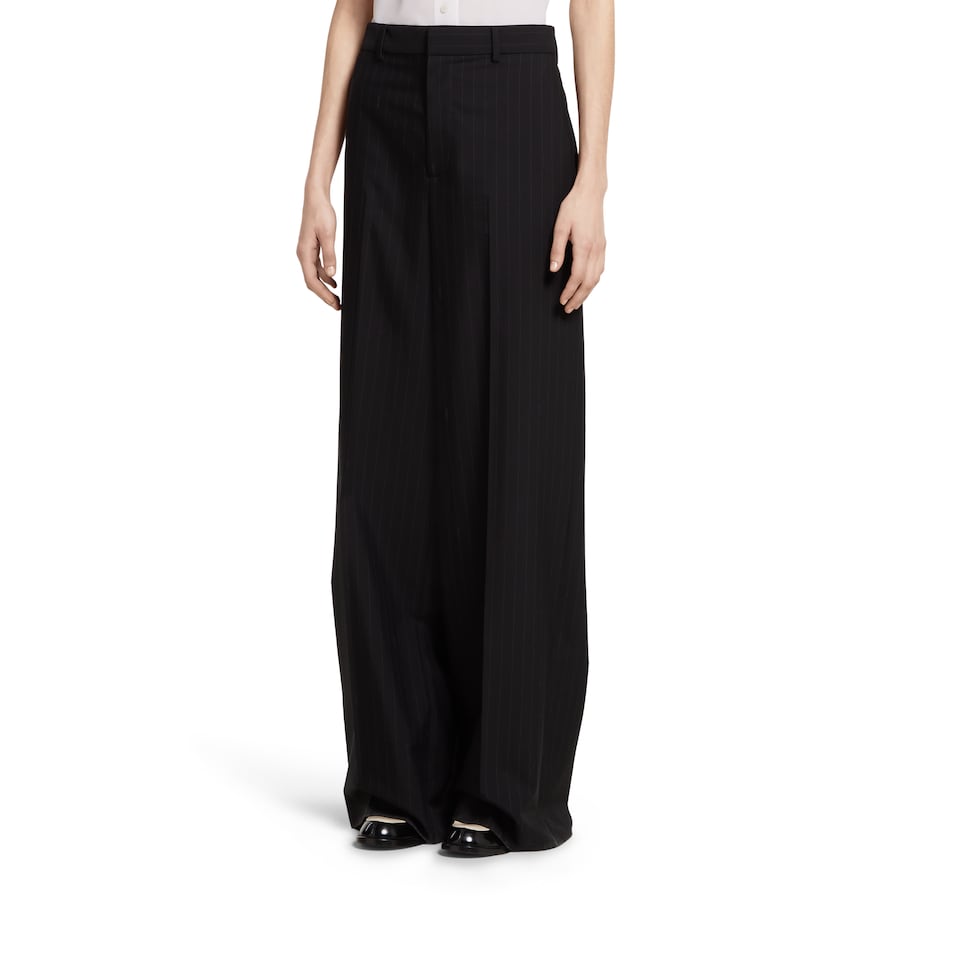 Pinstripe Gucci wool jacquard pants in black | GUCCI® US