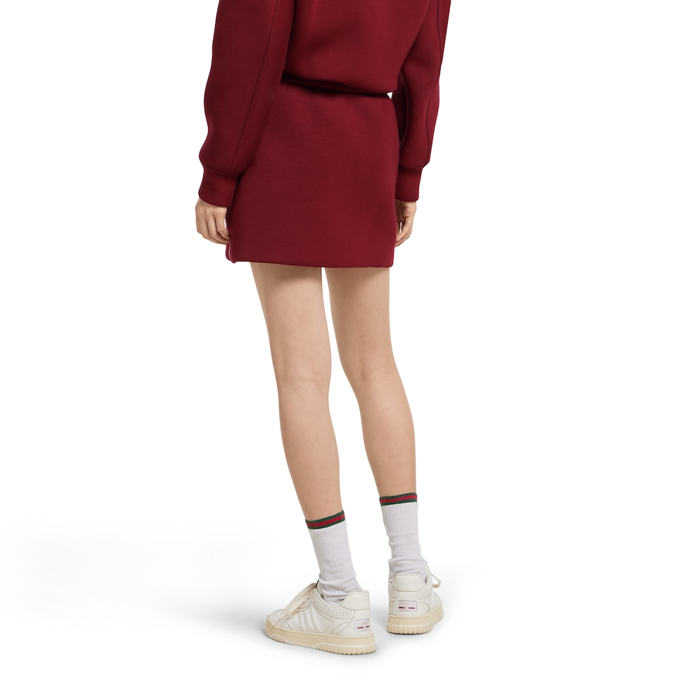 Jersey mini skirt with logo in rosso ancora red | GUCCI® US