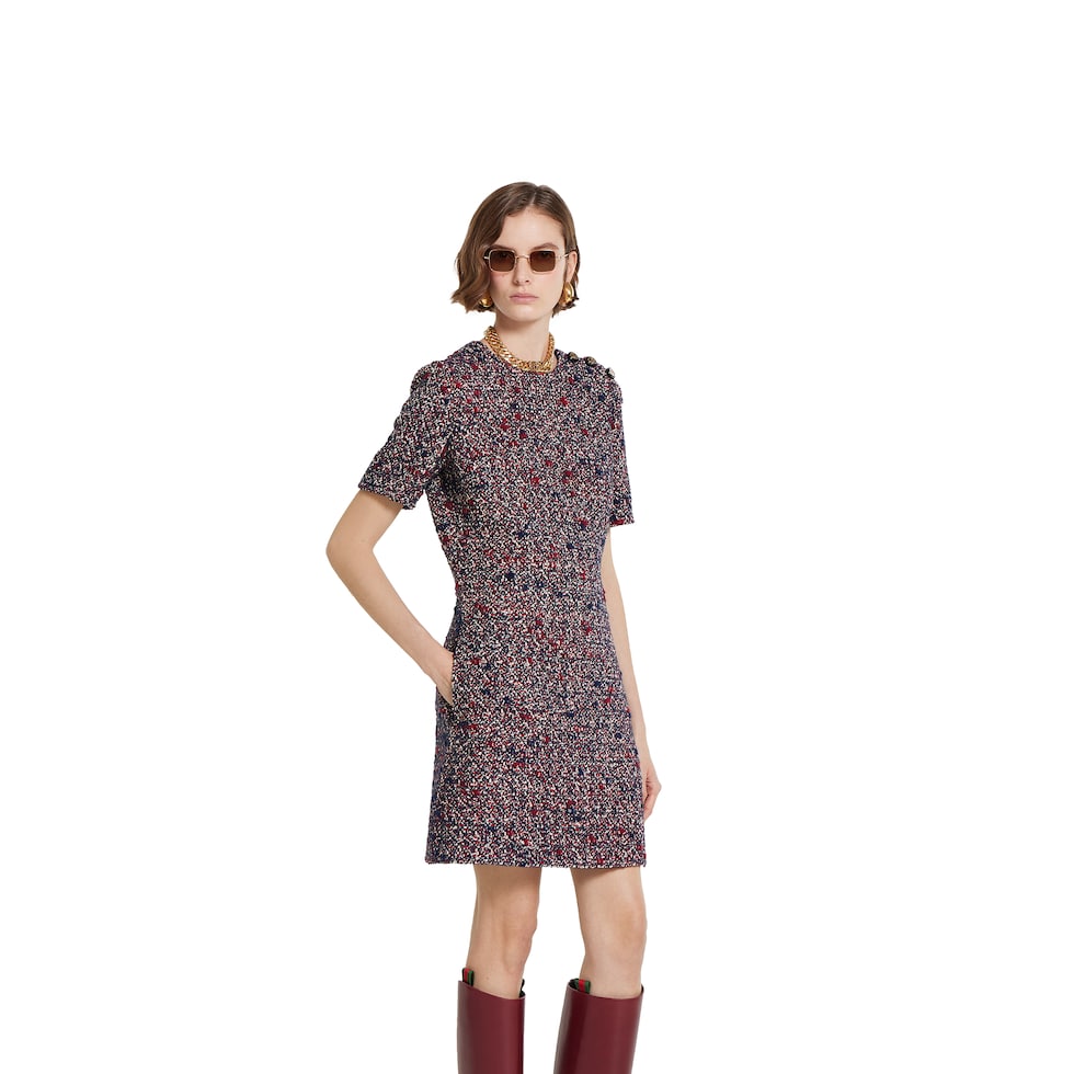 GUCCI ウールドレス　サイズ40 GUCCI*GGウール ブークレ ジャカード ドレス (GUCCI/ワンピース