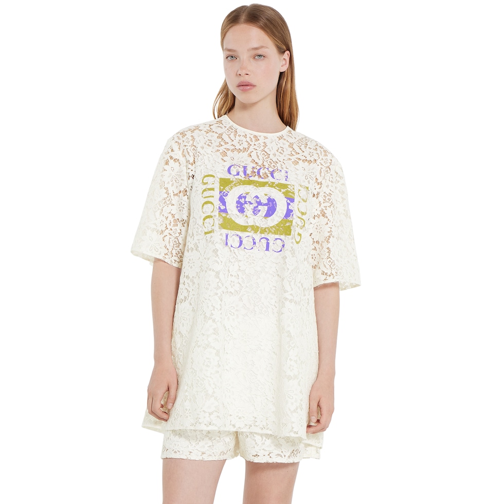 GUCCI フローラル レース トップオフホワイト | GUCCI公式
