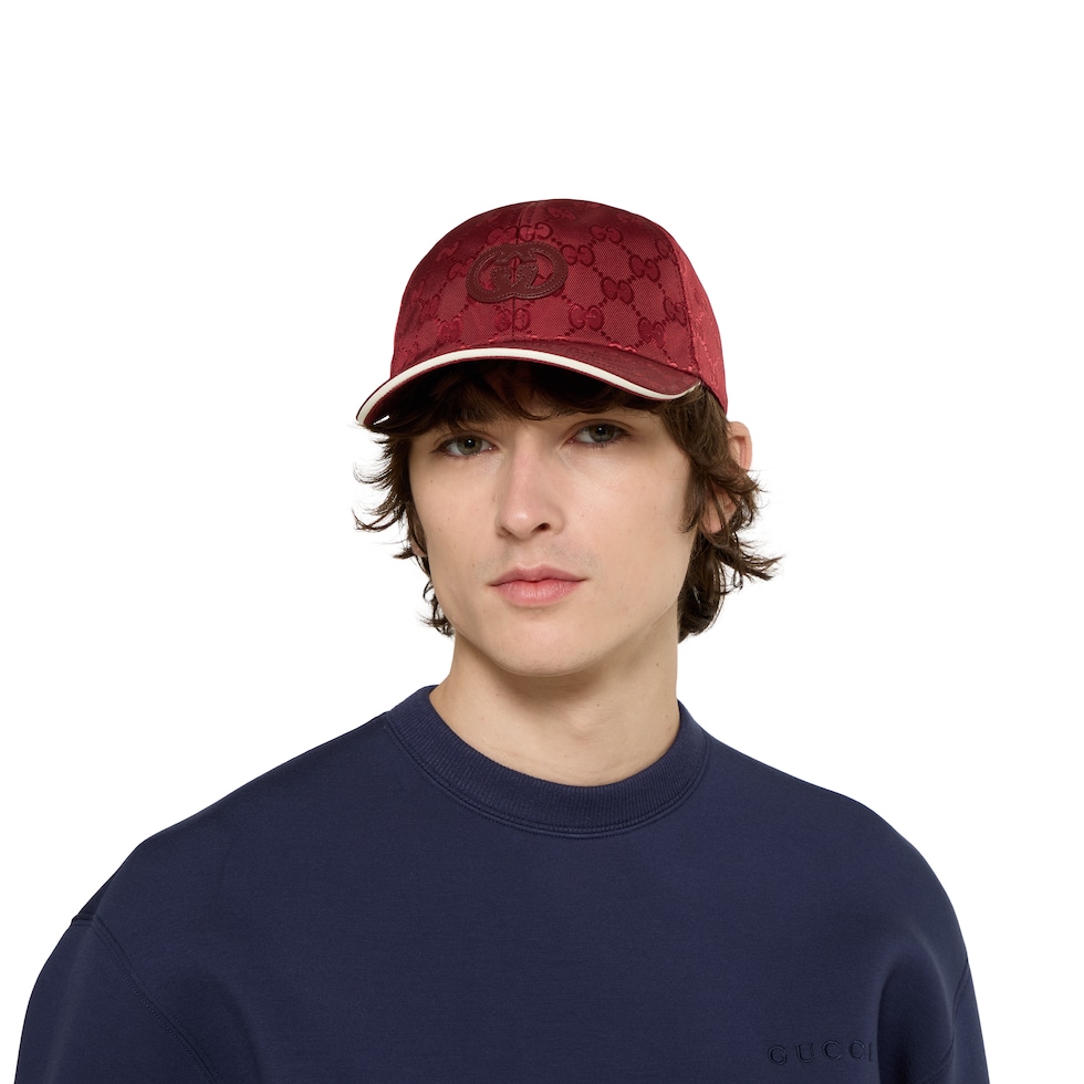 GG nylon baseball hat in bordeaux | GUCCI® ES