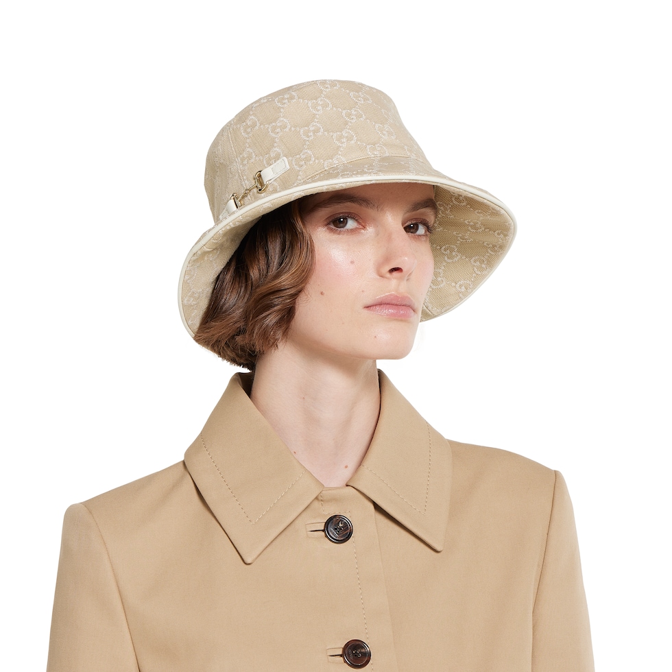 GUCCI GGデニム　バケットハット　Mサイズ GG denim bucket hat in blue and white | GUCCI® US