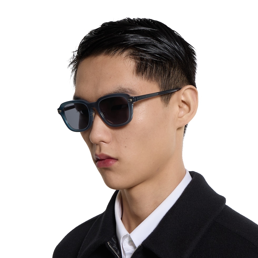 オーバルフレーム サングラス ・クリアブルーグレー | GUCCI公式