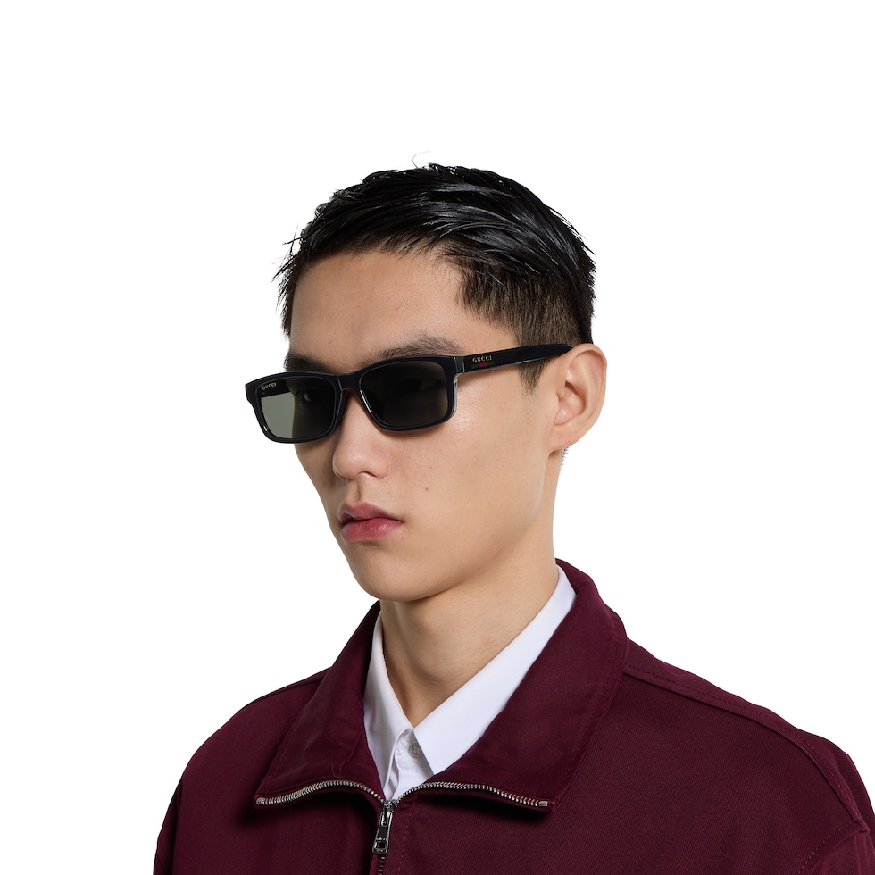 @*a様 ブラック スクエア サングラス スクエアフレーム サングラス ・ブラック | GUCCI公式
