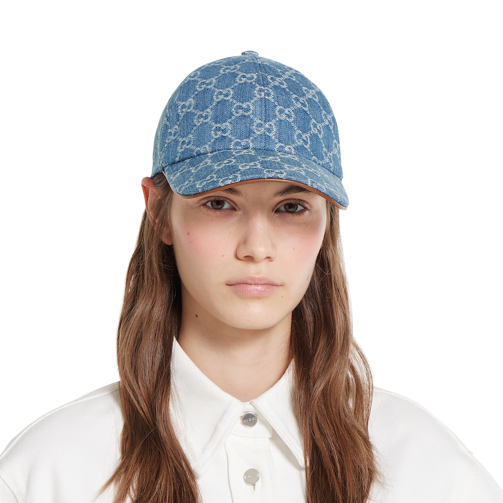 GUCCI 2022SS GGデニム ベースボールキャップ ホースビット付き GGデニム ベースボールキャップ ・ライト