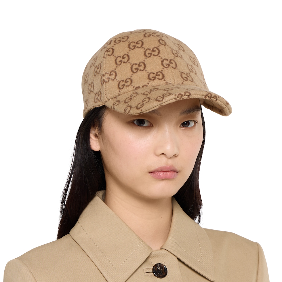 GG wool baseball hat in beige and dark brown | GUCCI® US