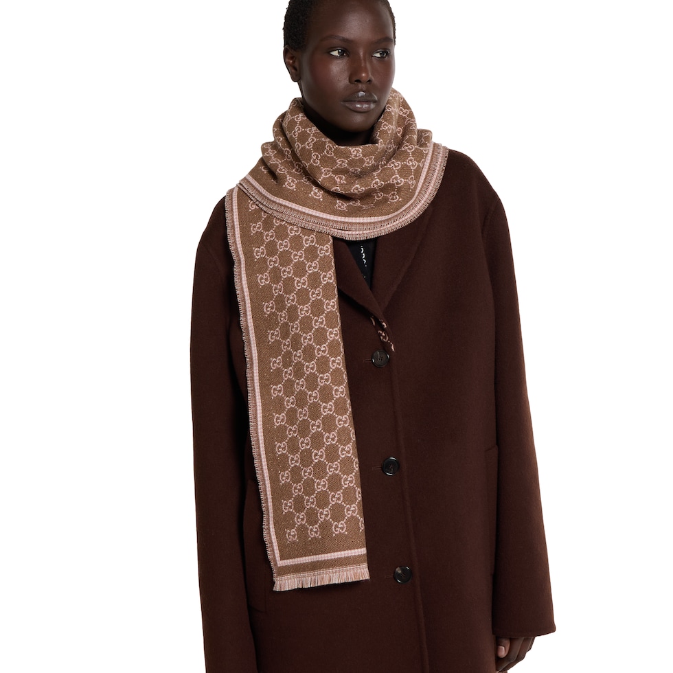 GG wool scarf in brown | GUCCI® US