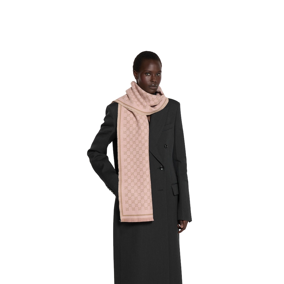 GG wool scarf in light pink | GUCCI® CA GG wool scarf in light pink | GUCCI® CA