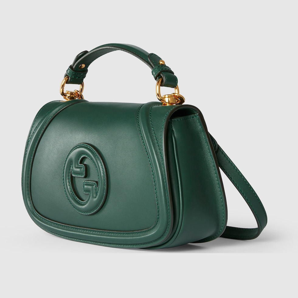 グッチ ブロンディ〕ミディアム トップハンドルバッグ ・グリーン