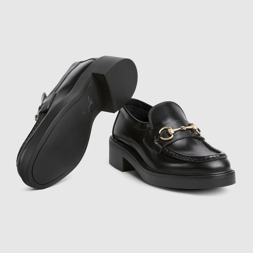 ホースビット ウィメンズ ローファー ・ブラック レザー | GUCCI公式