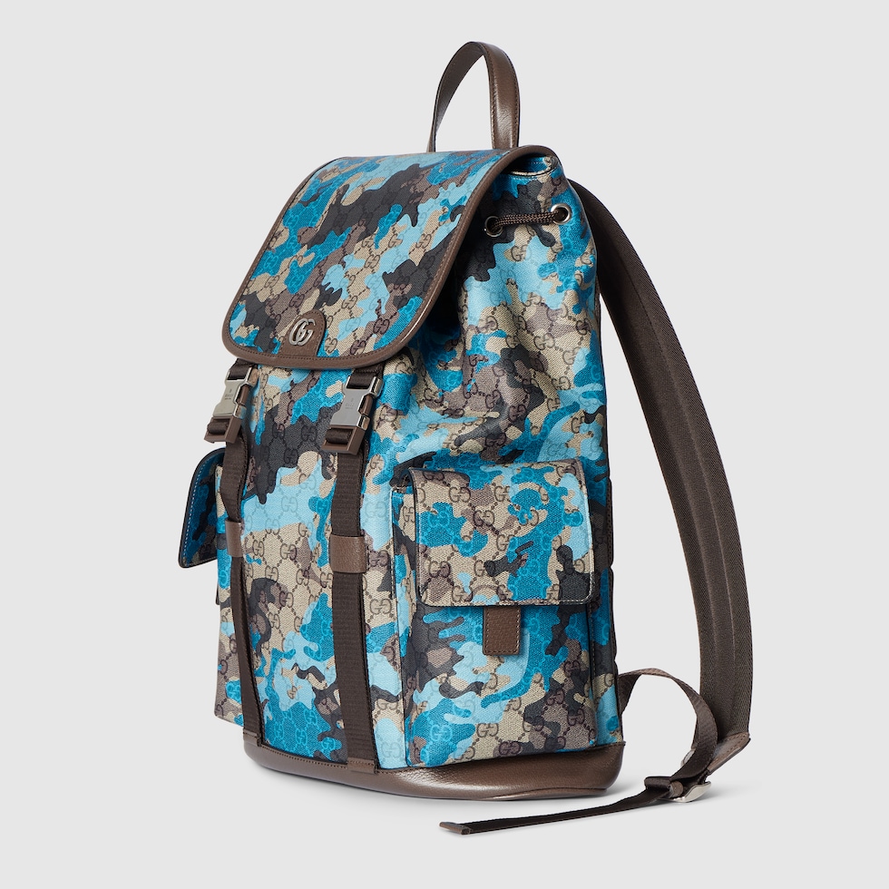 Mochila grande GG en tejido GG azul | GUCCI® MX
