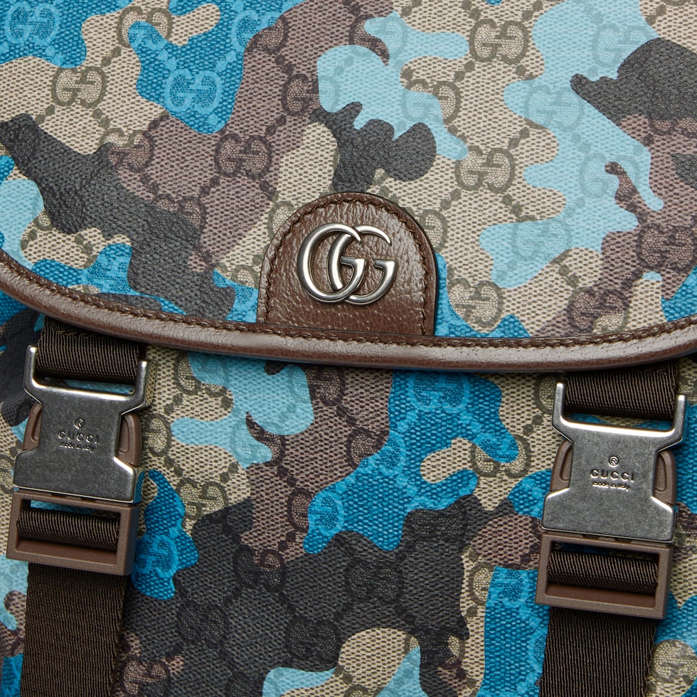 GG ラージ バックパック ・ブルー GG ファブリック | GUCCI公式