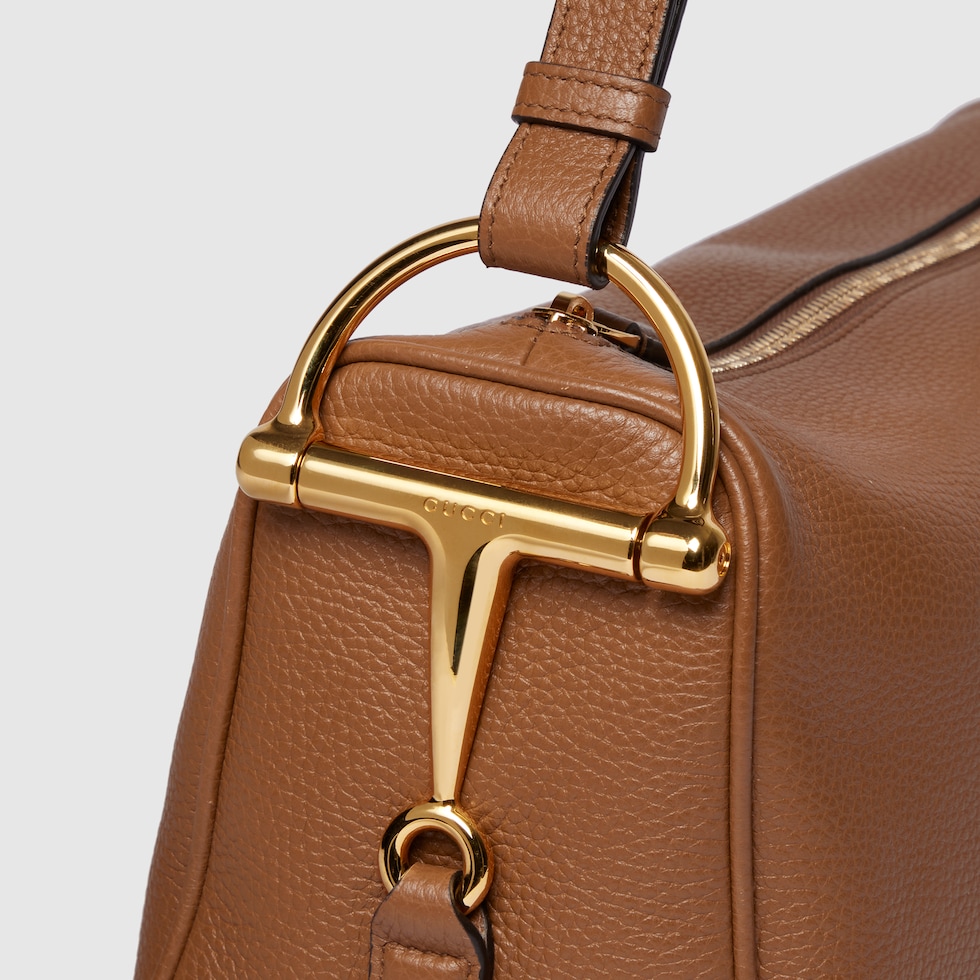 Gucci Women 'Medium Gucci Horsebit' Black Shoulder Bag With Maxi Horsebit In Leather Woman