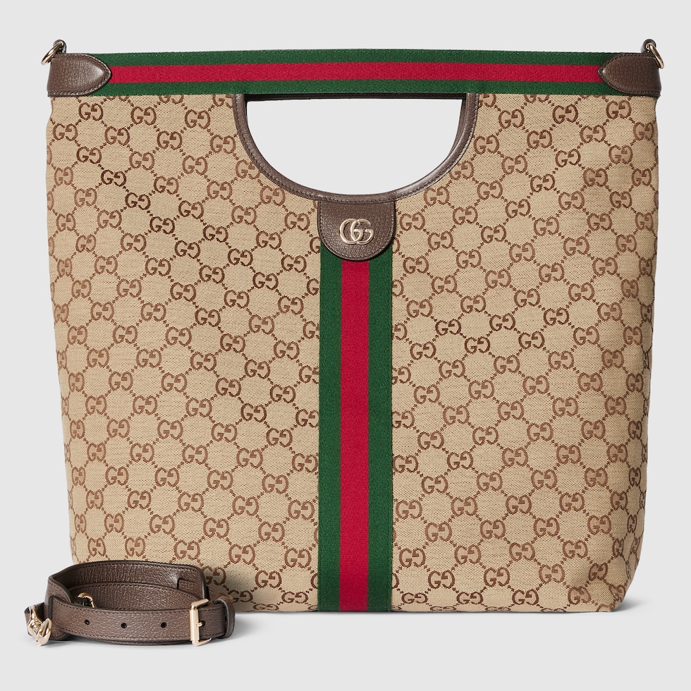 Gucci Giglio large tote bag in beige and brown GG canvas | GUCCI® JP