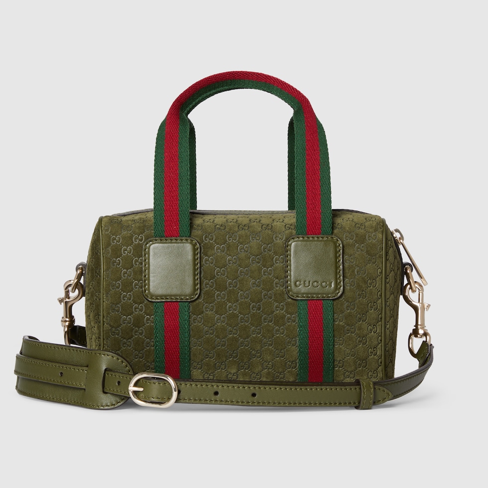 Gucci Mini GG handbag in green GG suede | GUCCI® US