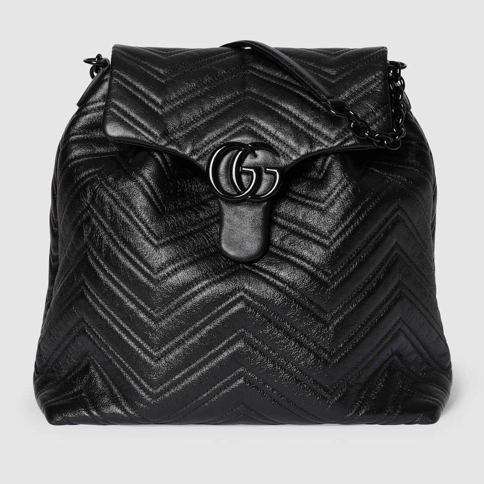 GG Marmont medium backpack in black leather | GUCCI® US