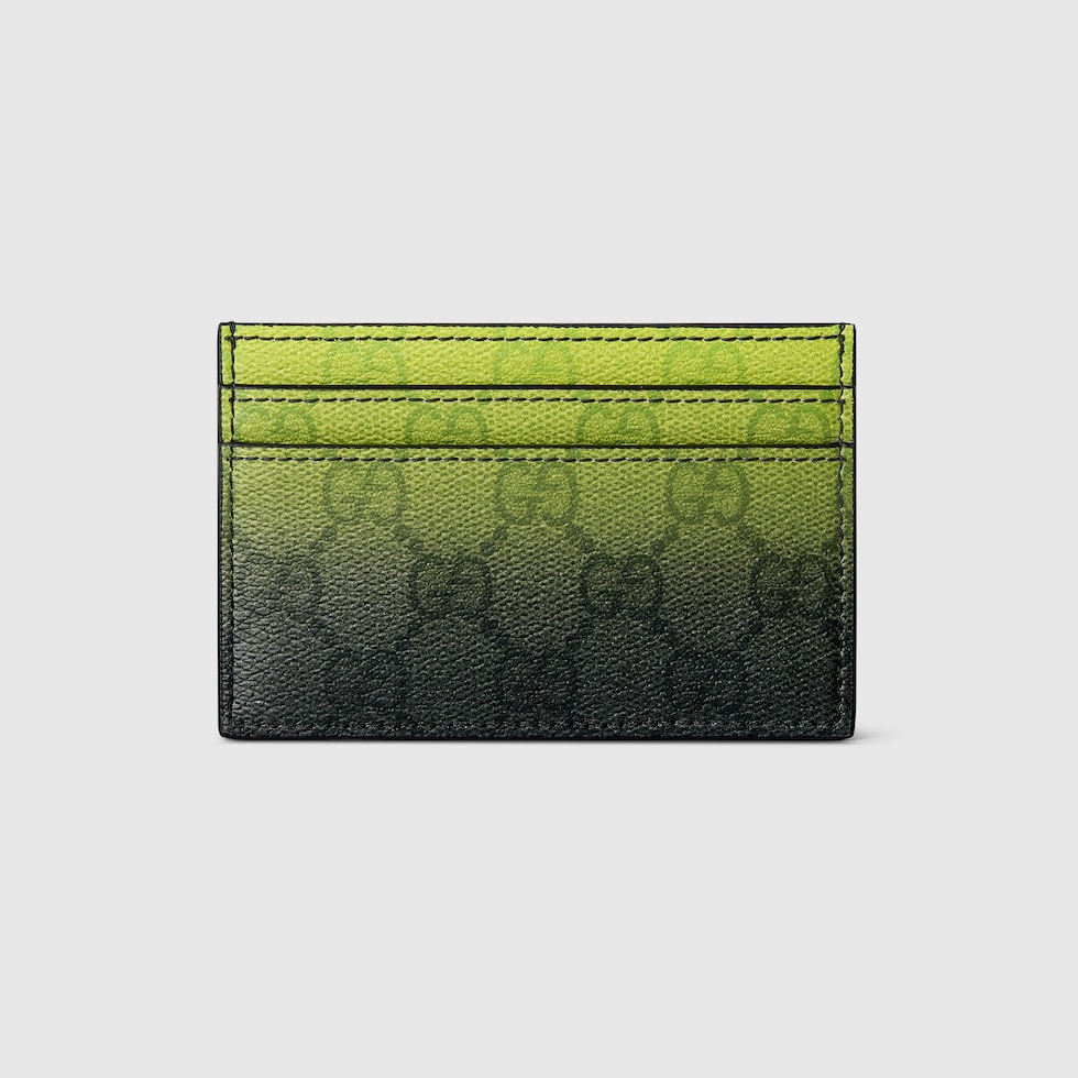 Gucci Chroma card case in lime and black fabric | GUCCI® US
