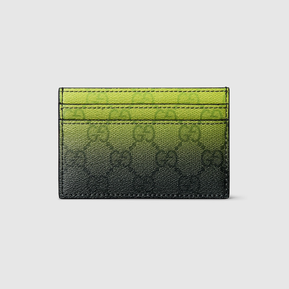 小物 Gucci card case Gucci Chroma card case in lime and black fabric | GUCCI® US