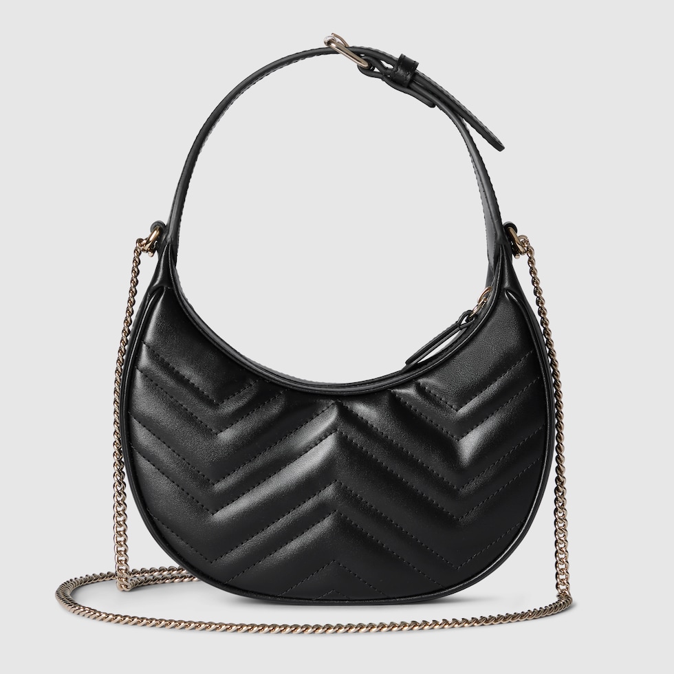 Gucci Women Black Leather Small Gg Marmont Shoulder Bag main image 1