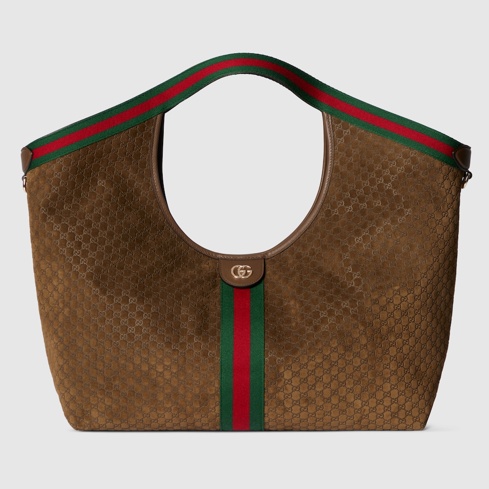 GUCCI 25S GIGLIO LARGE TOTE BAG 60 CM IN BROWN CANVAS main image 1