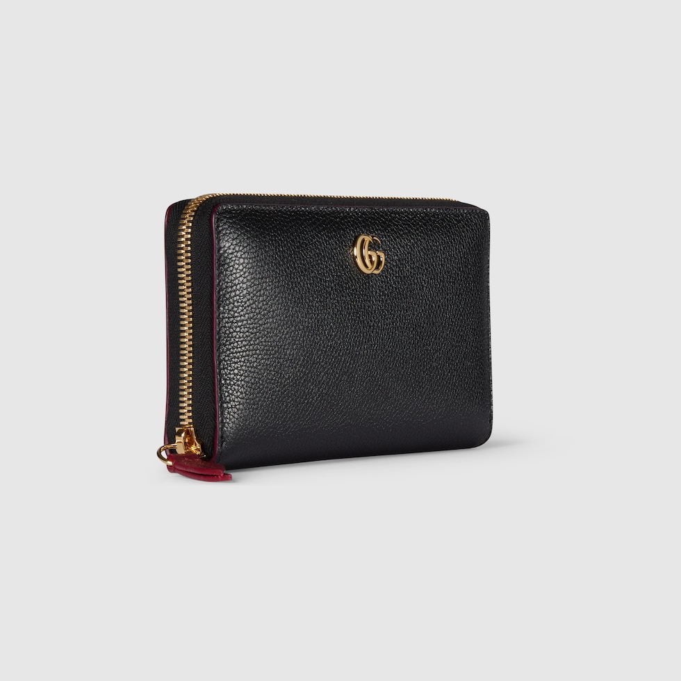 ダブルG バイカラー ジップアラウンドウォレット ・ブラック＆レッド