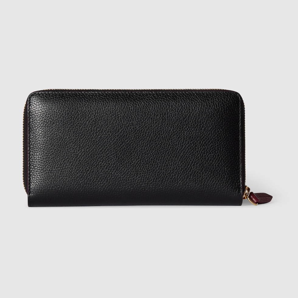 ダブルG バイカラー ジップアラウンドウォレット ・ブラック＆レッド